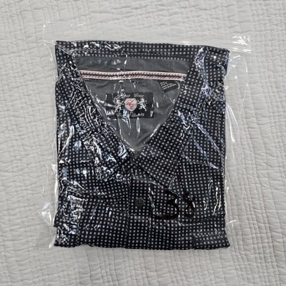 Lions Crest English Laundry Shirt Men's 4X Button Short Sleeve Navy Blue EUC - Picture 14 of 14